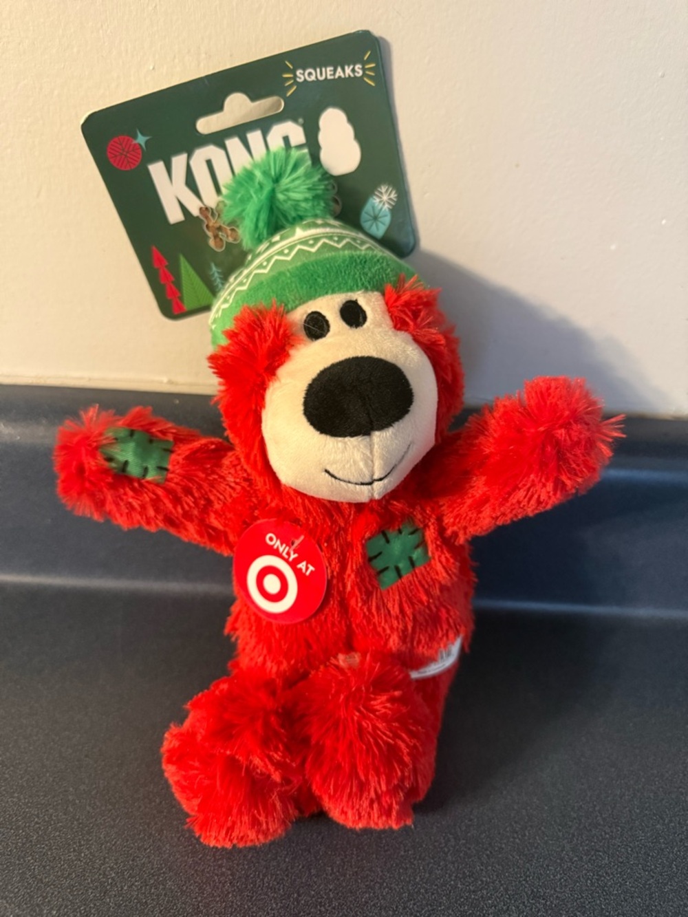 Dog squeak Toy Kong Holiday Wild Knots Bear new sm/md red Target Exclusive 10”